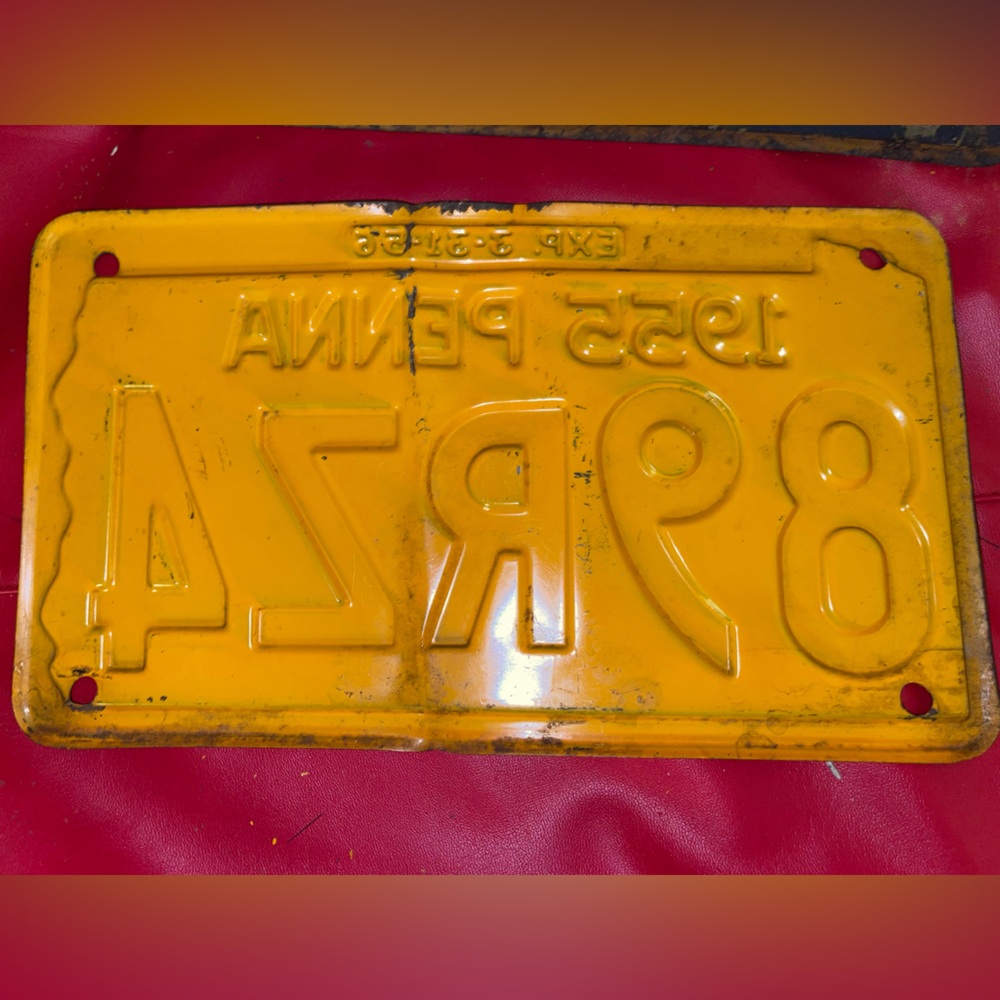 Pennsylvania Vintage 1955 License Plate. 89RZ4 - Picture 4 of 4